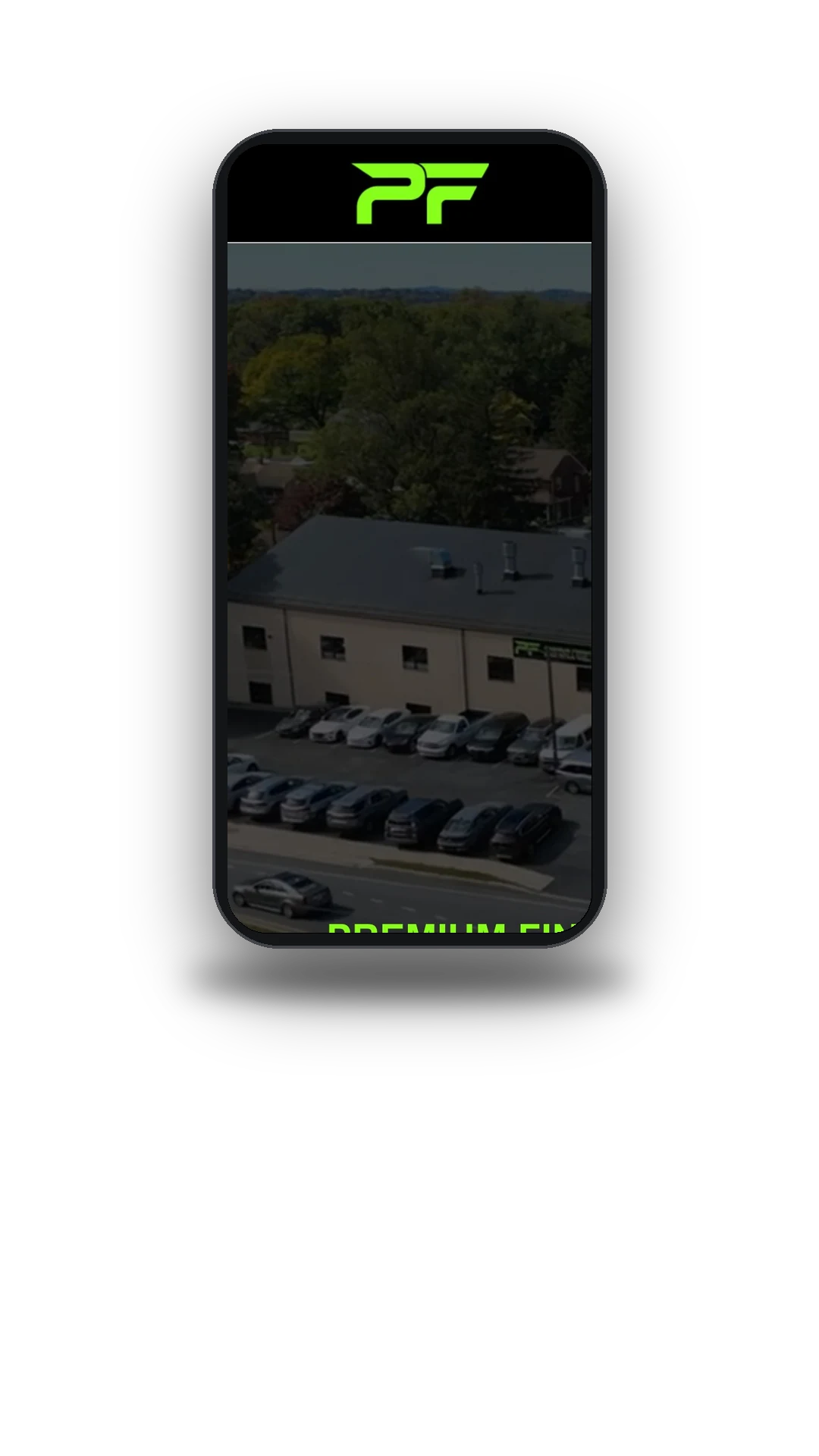 Premium Finish website on a phone